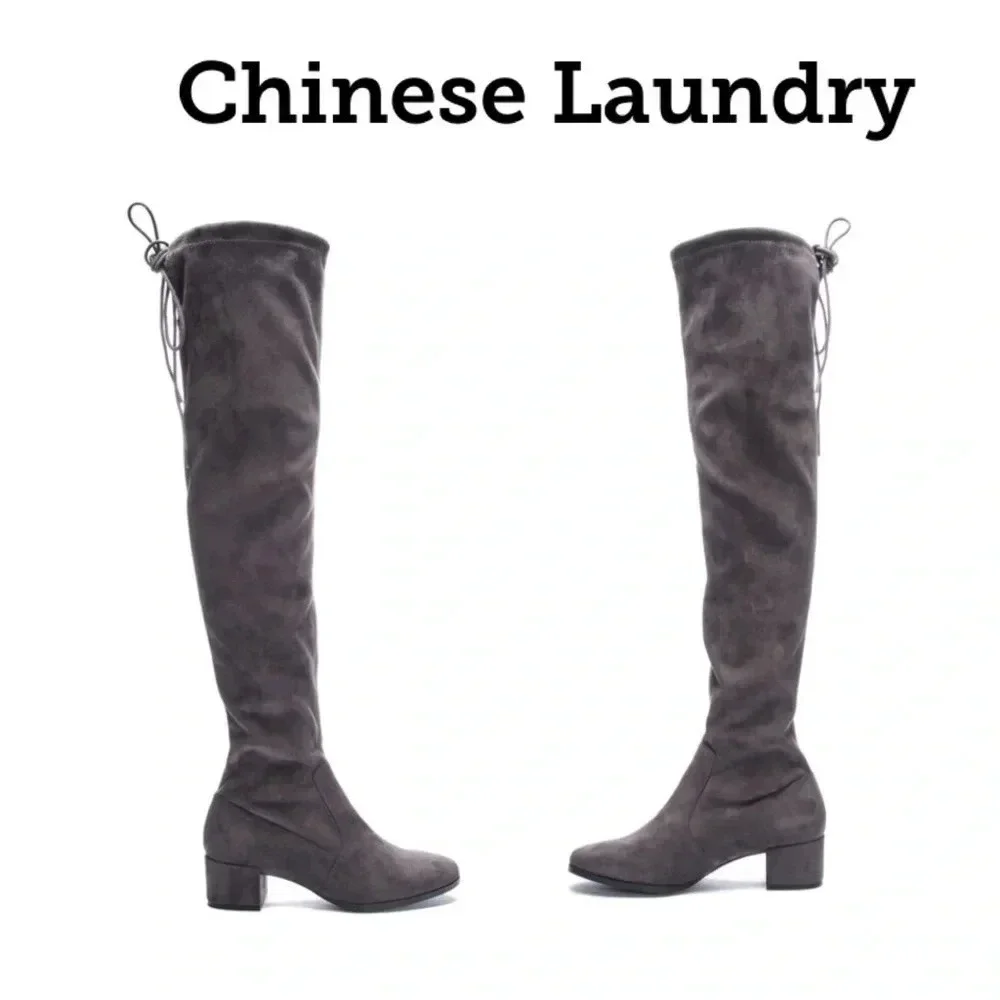 Chinese Laundry Mystical Over-The-Knee Boots Gunmetal - 6M
